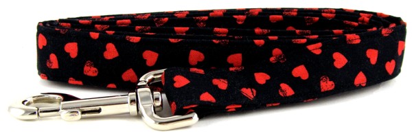 Black Hearts Dog Leash
