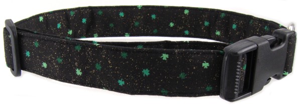 Black Shamrocks Dog Collar