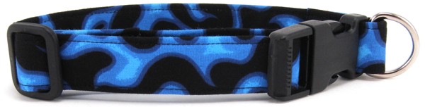 Blue Flames Dog Collar