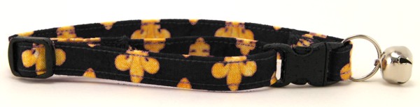 Black Fleur de Lis Cat Collar