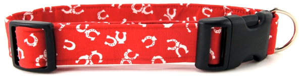 Red Horseshoes Dog Collar