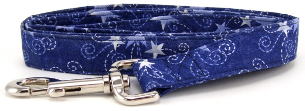 Blue Swirled Stars Dog Leash
