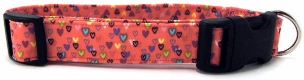 Tiny Colorful Hearts Dog Collar