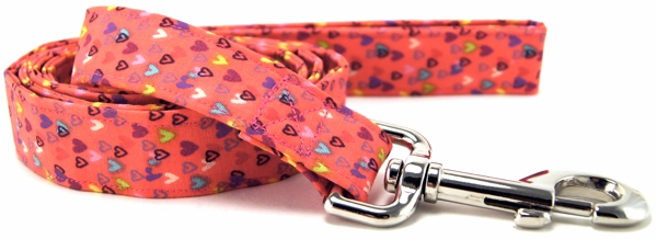 Tiny Colorful Hearts Dog Leash