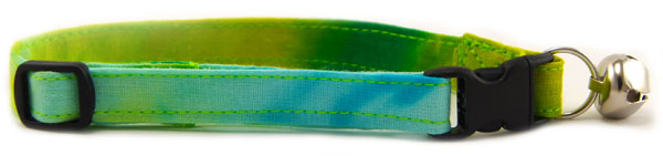 Yellow, Blue, Green Tie Dye Cat Collar